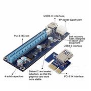 MIT Riser Adapter Card Powered PCIe VER 007 16x to 1x w/60cm USB 3.0 Extension Cable