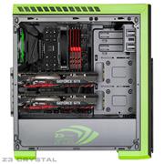Green Z3 CRYSTAL GREEN TEMPERED GLASS Mid Tower Case